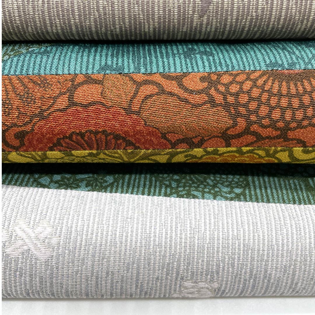 Fukuro obi, tin color (suzuiro) and lye gray (akunezuiro), living national treasure, inlay, obi length 444cm, pure silk, A rank, point pattern, casual, gray, 1123006723322