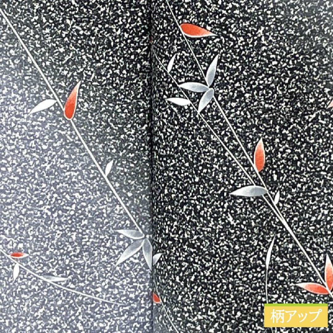 Komon (small pattern) kimono, polyester, length 159.5cm, sleeve length 65cm, lined, blue-gray (seitainezuiro) dyed with a plant pattern, washable, includes basting thread, S rank, gradient pattern, product number 1115005882399