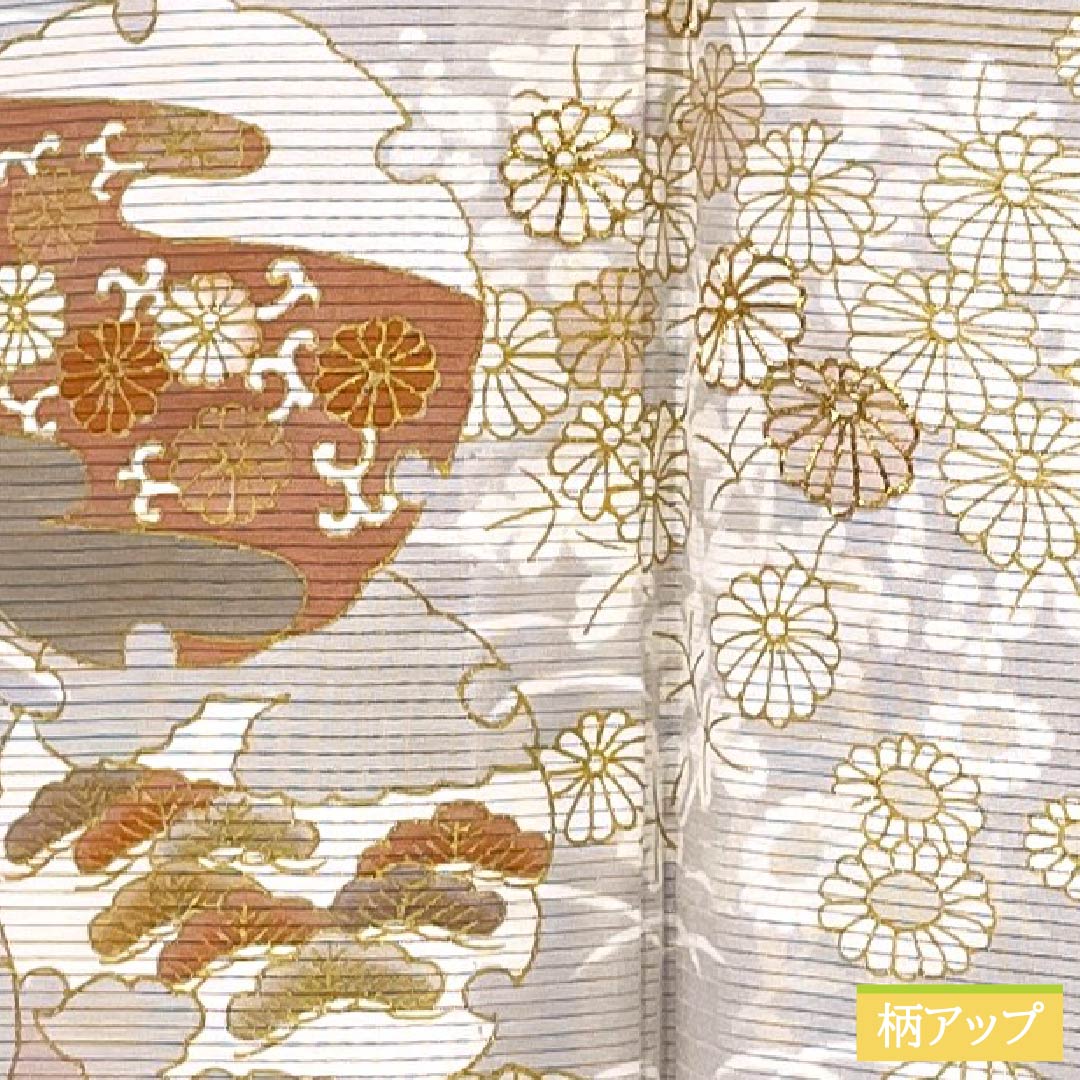 Summer pure silk formal kimono, length 165cm, sleeve length 66cm, light plum gray, Kyoto yuzen, gold leaf, snowflake, silk, A rank, gray, 1132002033522