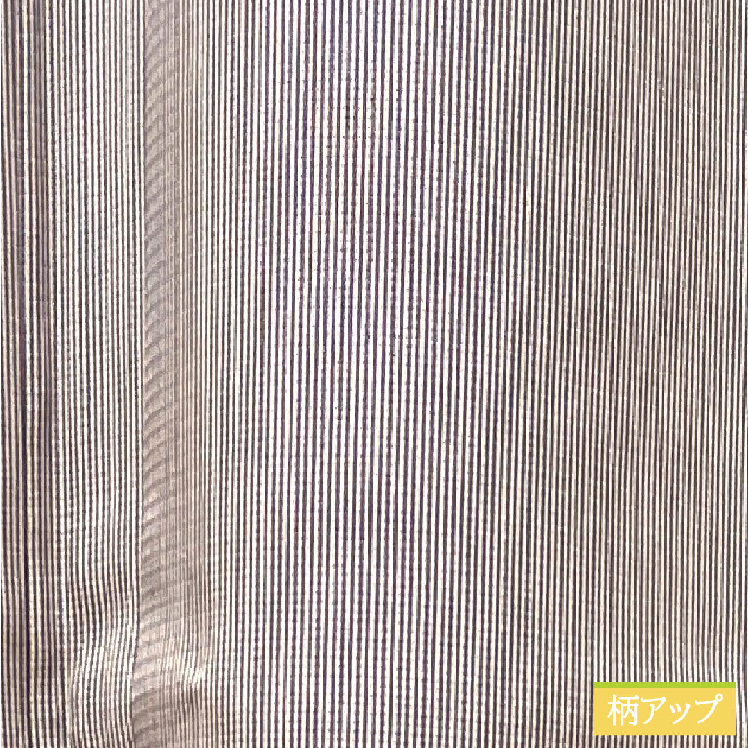 Summer pure silk komon kimono, length 148.5cm, sleeve length 61cm, ash cherry color, striped, basting thread included, unused, silk, S rank, gray 1132001842122