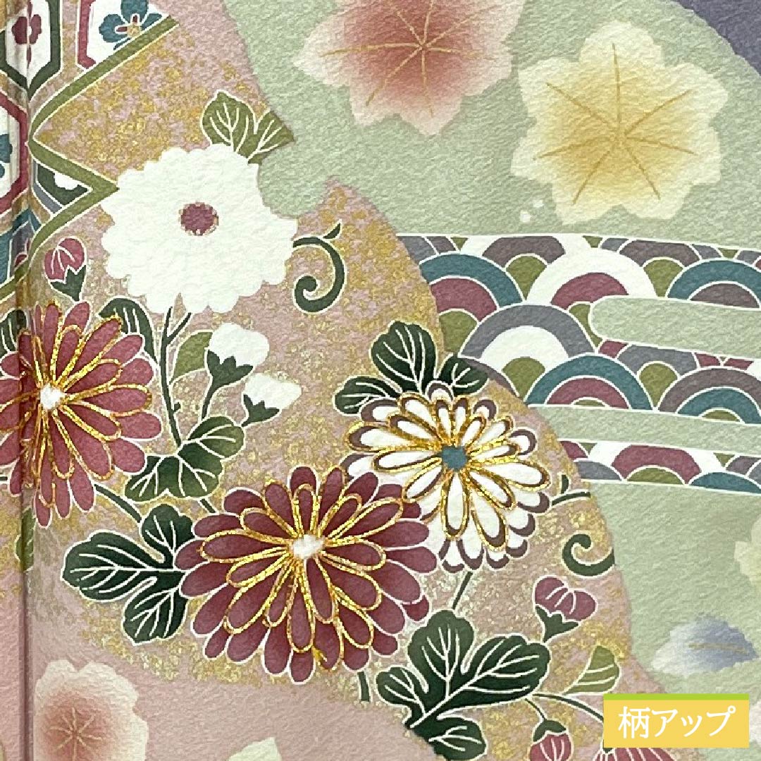 Visiting Kimono, Pure Silk, S Rank, Lined, Length 155cm, Sleeve Length 66cm, Light Gray (Usunezuiro) and Noble Gray (Kizoku Nezuiro) with Kyoto Yuzen Pattern and Floral Design, Gray Tones, Product Number: 1112006312322