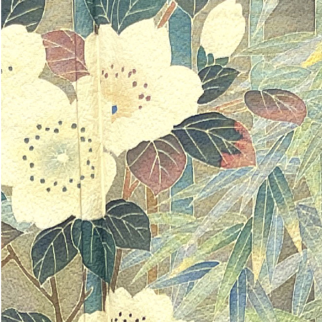 Homongi, lined, length 160cm, sleeve length 63cm, plain grey, artist's work, Kaga plant dyeing, bamboo, plum, pure silk, A rank, grey, 1112002673422