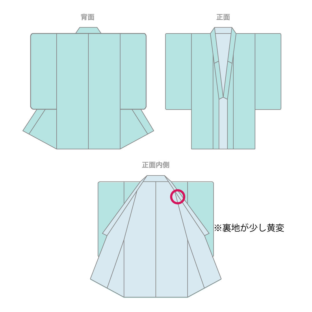 色無地 正絹 赤支子色 流水 違い鷹の羽  身丈161.5cm 裄丈64.5cm 袷  Aランク 朱系 1114000823416