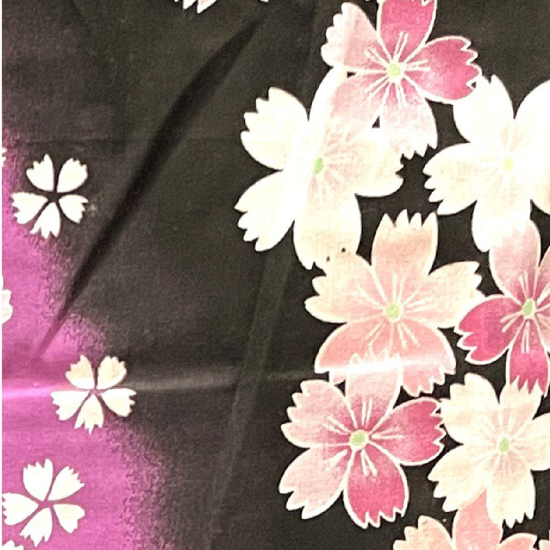 Yukata Sakura Cotton S Rank Single Layer Length 165cm Sleeve Length 65.5cm Black 1118002782510