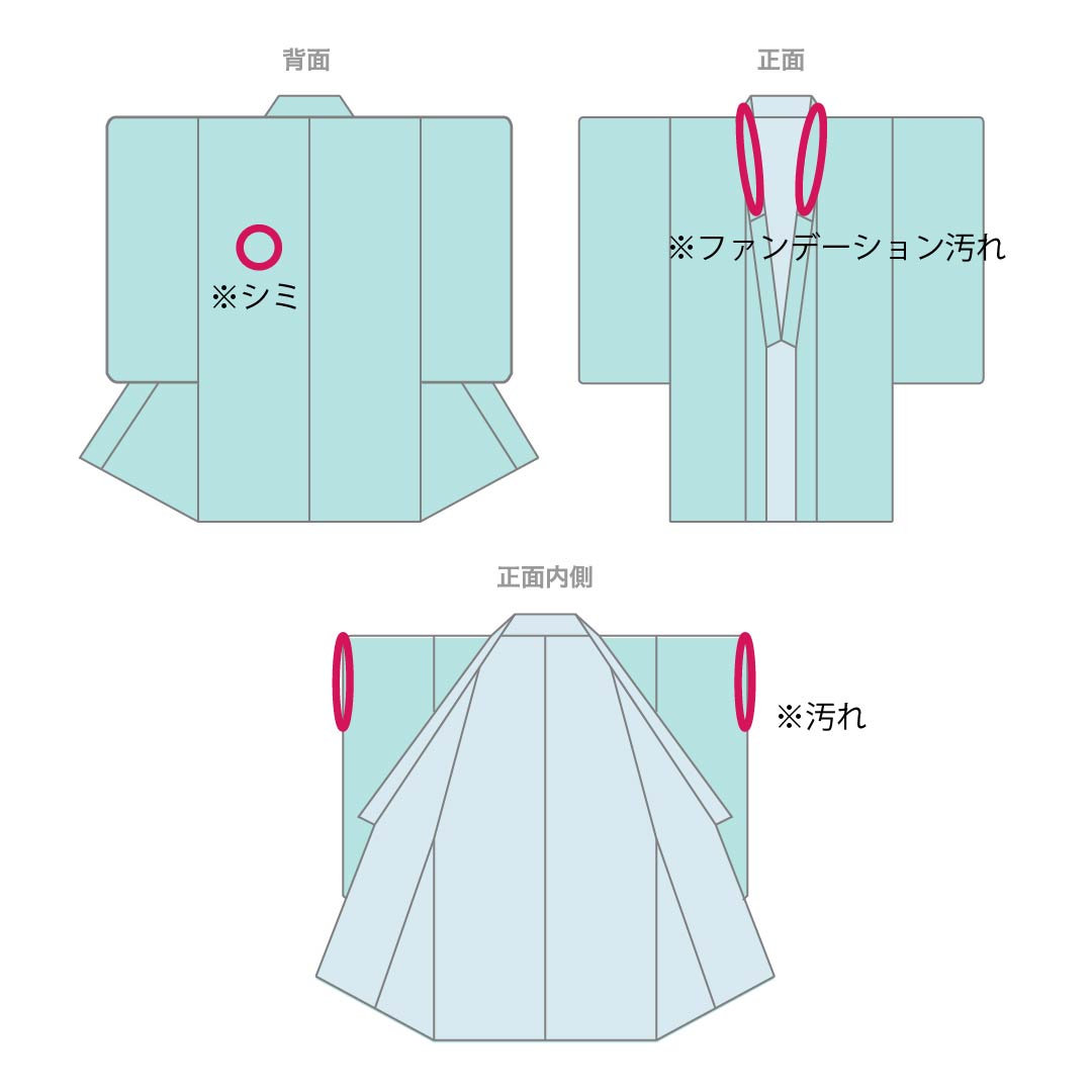 夏物 ポリエステル 色無地 Aランク 身丈155cm 裄丈61cm 織色（おりいろ） 洗える着物 素無地 一つ紋 絽 緑系 1132004053319