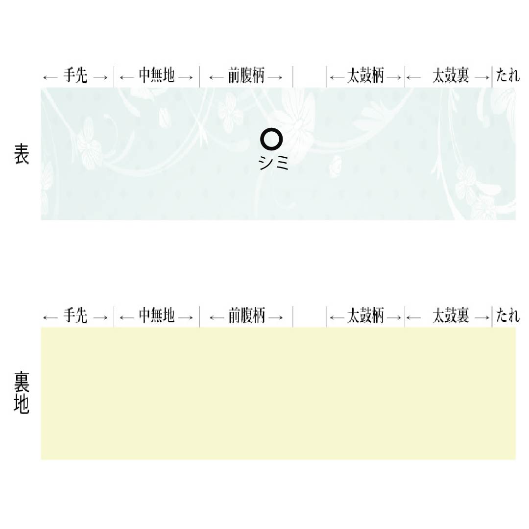 Nagoya Obi in Magnolia Blue with Floral and Checkered Patterns, Scales, Length 359cm, Pure Silk, A-Rank, Pointed Design, Semi-Formal, Purple, Item Number 1124008363320, Nagoya Style