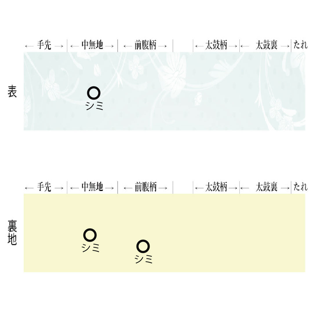 Fukuro Obi (Sash) - Pure Silk, Grade A, Geometric Pattern, Shibori, Tsumugi Fabric, Length 462cm, Six-Ply, Casual, Gradient Design, Product Number: 1123016233499