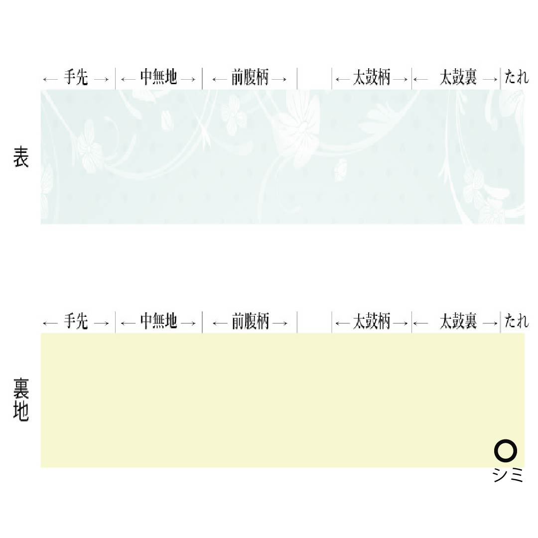 Fukuro Obi (Sash) - Pure Silk, White Indigo (Shirokiaiiro) - For Furisode (Long-sleeved Kimono) - Tortoise Shell Pattern - Length 442cm - A-Rank - Six-way - Formal - Light Blue - 1123013653324