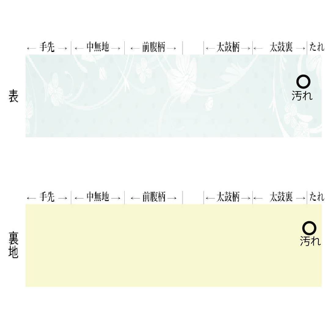 Nagoya Obi with a Mandarin and Cherry Blossom Design and Wave Pattern, Length 364cm, Pure Silk, A-Rank, Pointed Pattern, Silver, Semi-Formal, 1124008933322, Nagoya Style