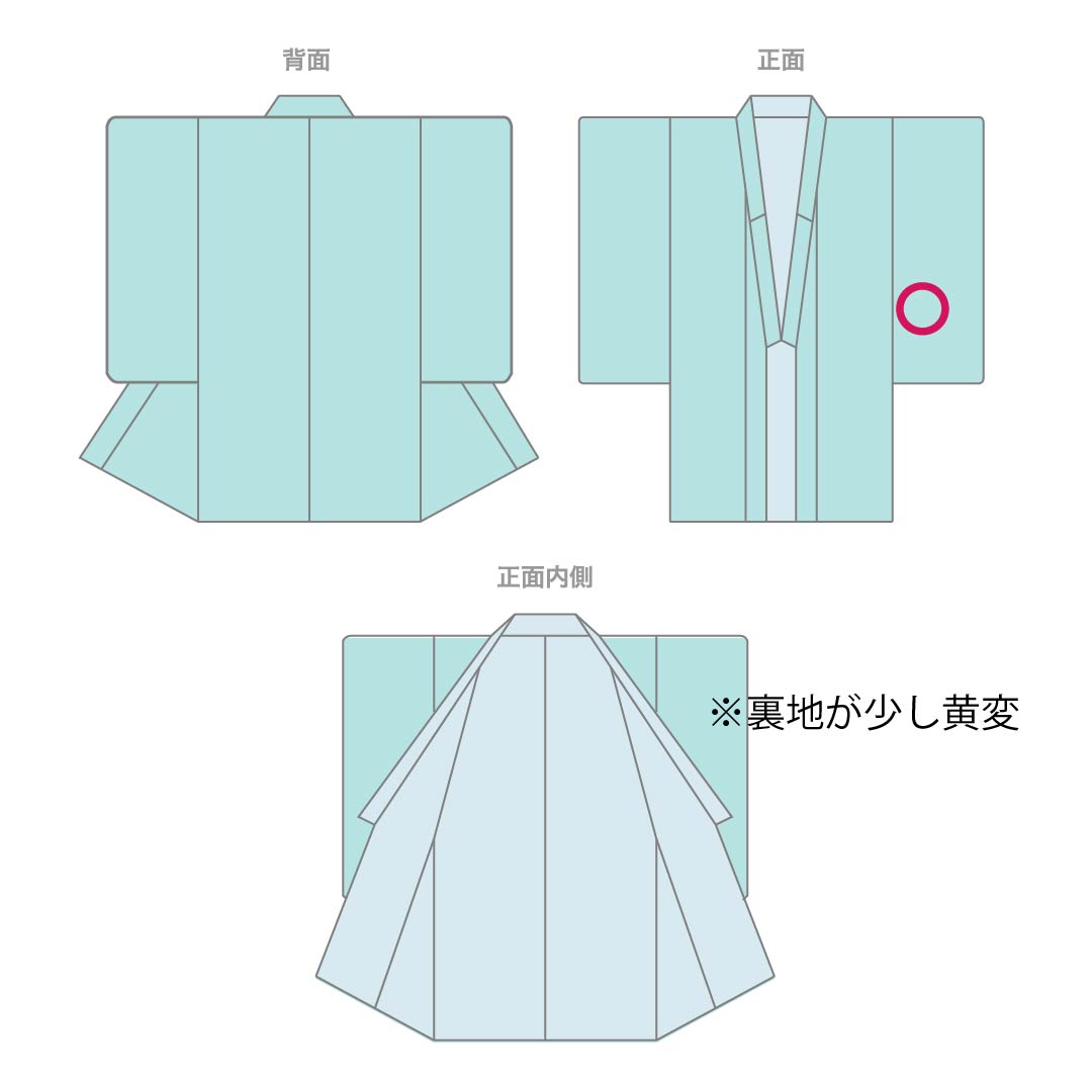小紋 正絹 身丈157cm 裄丈62cm 袷 岩井茶色（いわいちゃいろ） 型染 江戸小紋 麻の葉模様 しつけ糸付き Aランク 緑系 1115005323319