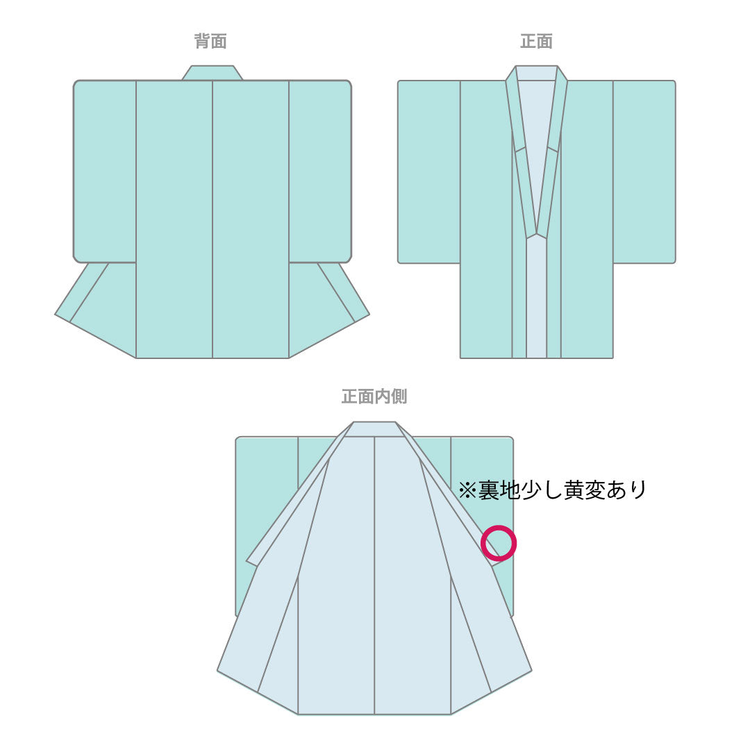 Michiyuki coat, pure silk, length 77.5cm, sleeve length 64cm, geometric pattern, B rank, lined, black, 1117001104910