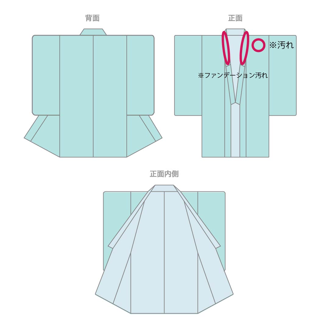 夏物 ポリエステル 色無地 Aランク 身丈160cm 裄丈63.5cm 青墨色（あおずみいろ） 草花模様 縮風 紗 緑系 1132004623419