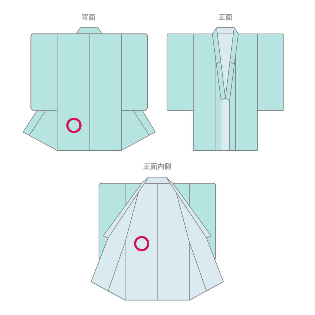 Plain color, pure silk, length 164cm, sleeve length 68cm, aoiiro (blue color), pongee fabric, one crest, three stars in a circle, lined, A rank, purple, 1114001933420