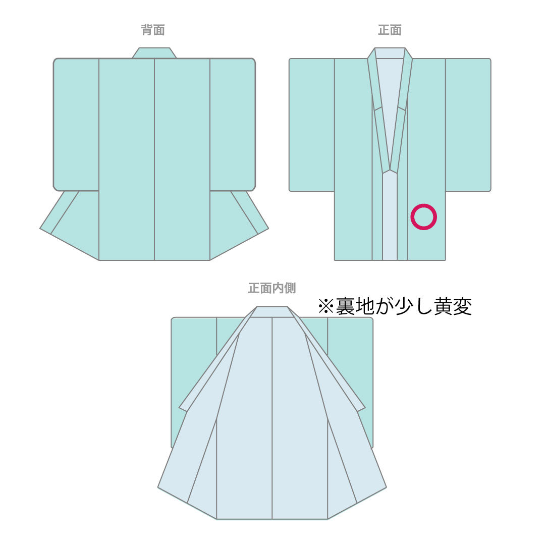 Colored Tomesode, pure silk, length 165.5cm, sleeve length 68cm, lined, Unohanairo (color of Unohana), Kyoto Yuzen, treasure design, pine, bamboo, plum, tachibana, three crests, sword and flower diamond, A rank, gray, 1111001593522