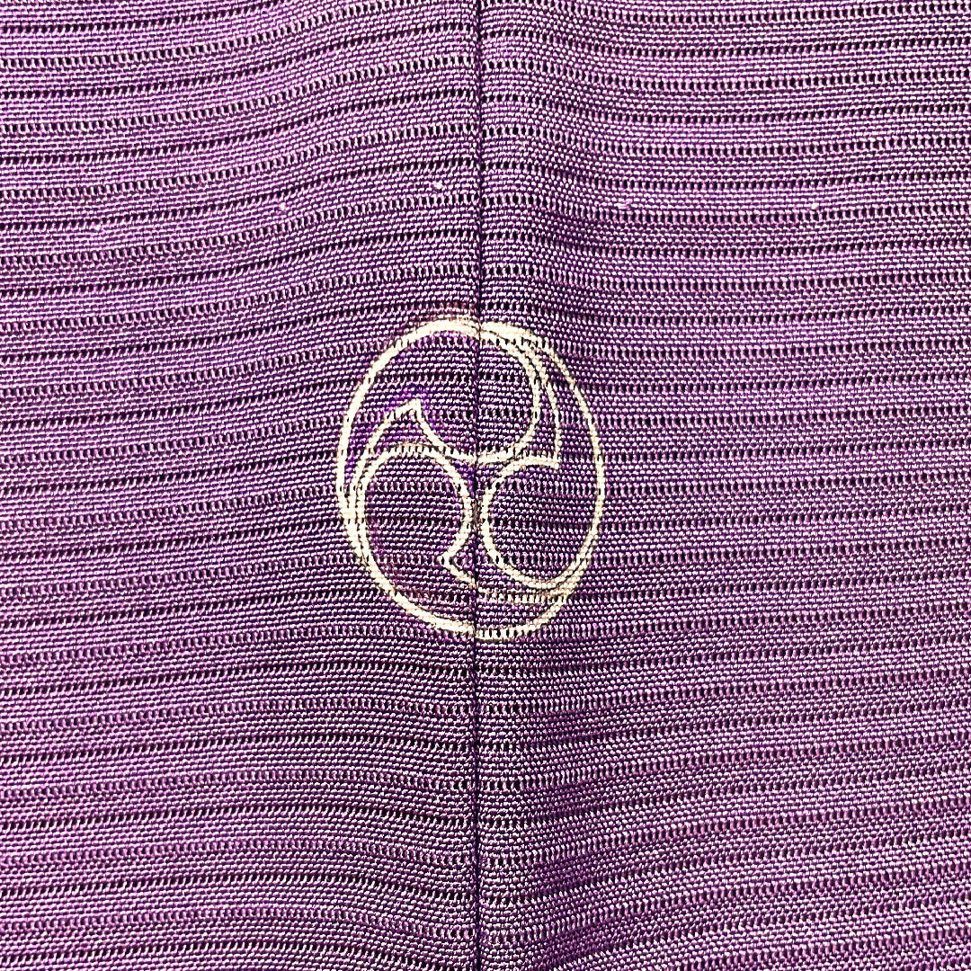 Summer item, pure silk, plain color, length 156.5cm, sleeve length 62cm, aoi-iro (blue color), plain color, left three-leaf kimono pattern, with basting thread, silk, S rank, purple, 1132001712320