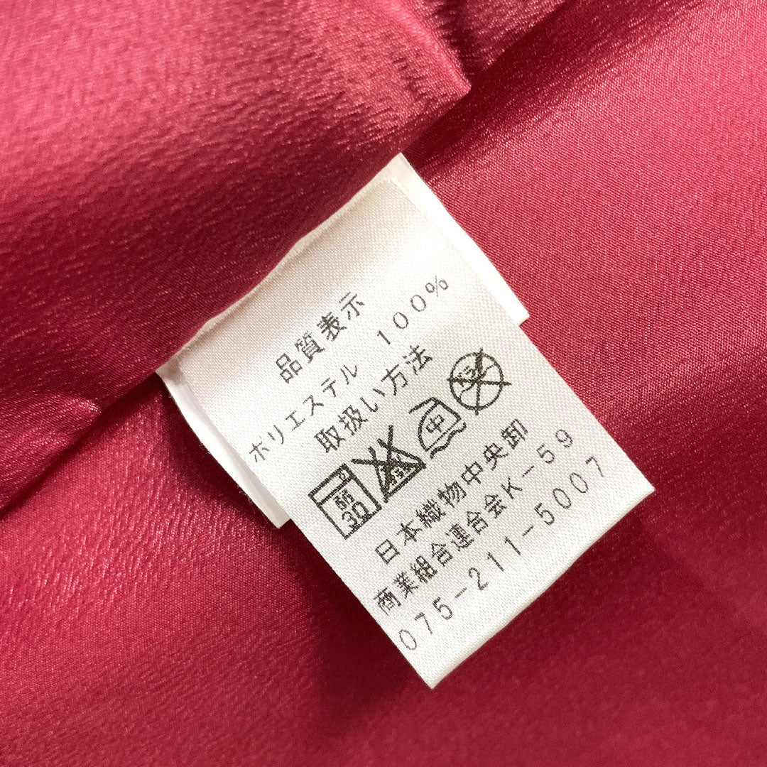 振袖 身丈169cm 裄丈67.5cm 袷  薔薇色 洗える着物 椿  ポリ Sランク ピンク系 1113001302513