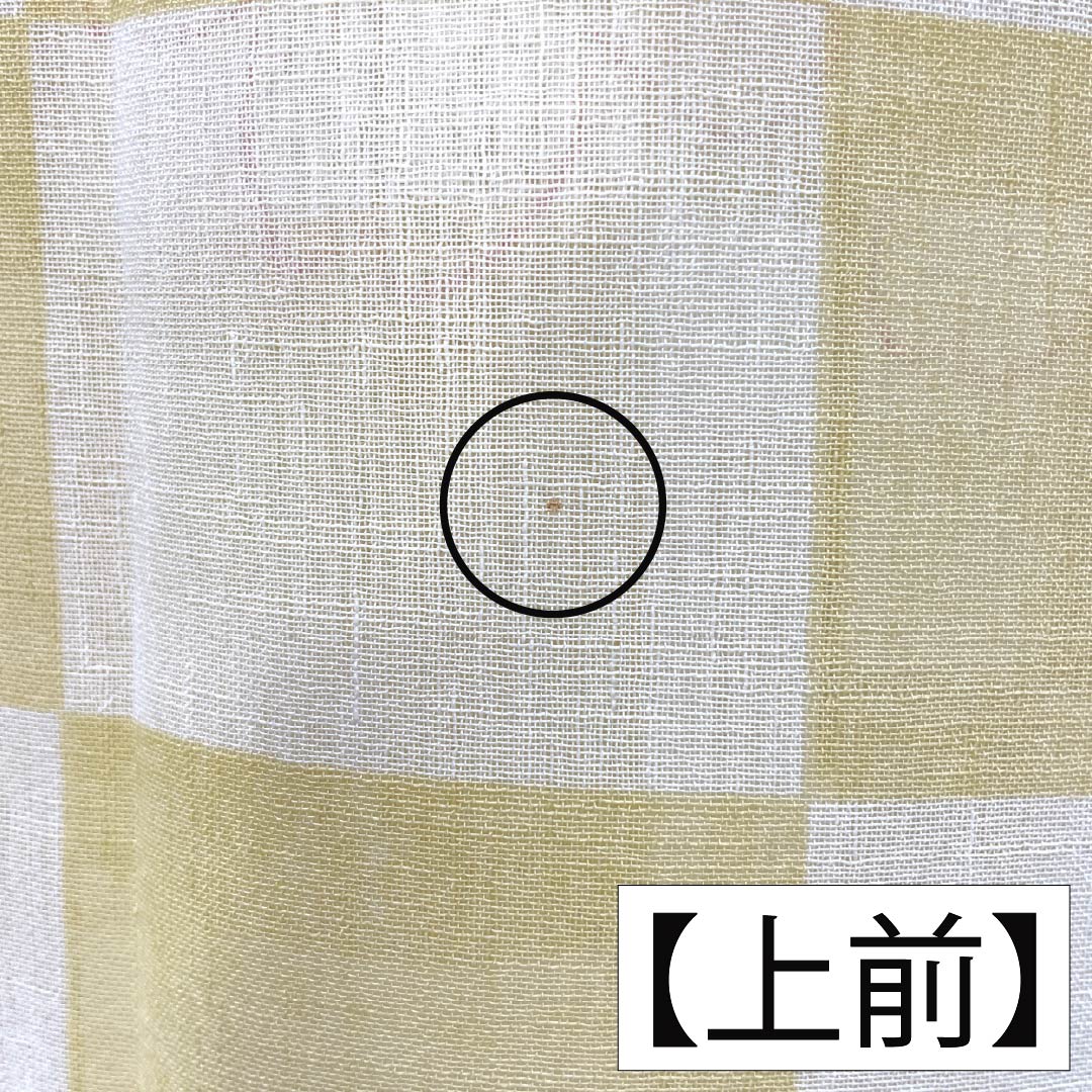 Summer Polyester Komon S Rank Length 167.5cm Sleeve Length 68cm Kikarakami-iro Checkered Sakura Washable Kimono Gauze Yellow 1132003542523