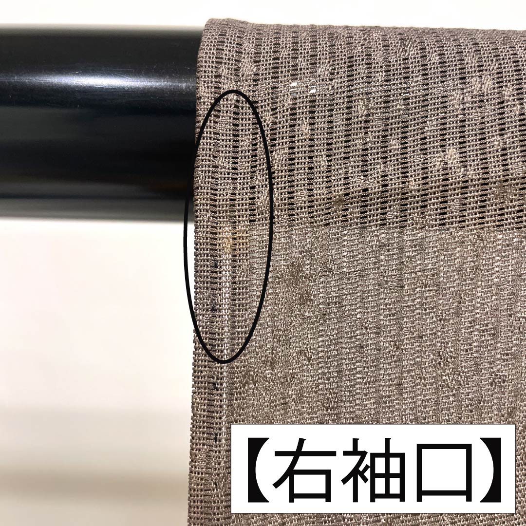 夏物 正絹 訪問着 Bランク 身丈165.5cm 裄丈65cm 都鼠色（みやこねずいろ） 京友禅 タタキ染 秋草 絽 茶系 1132005104514
