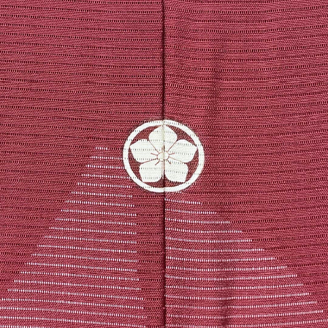 Summer Silk Iromuji Kimono, Rank A, Length 160cm, Sleeve-to-sleeve 66cm, Deep Red, Plain, Maruni Kikyo Mon (family crest), Hitotsumon, Ro weave, Red family, 1132003503412