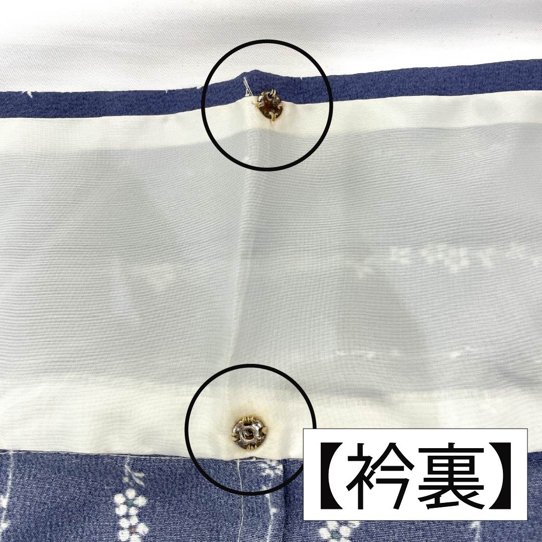 小紋 ポリエステル Aランク 身丈162.5cm 裄丈66cm 単衣 二藍色（ふたあいいろ） 型染 小花 洗える着物 紫系 1115008053420