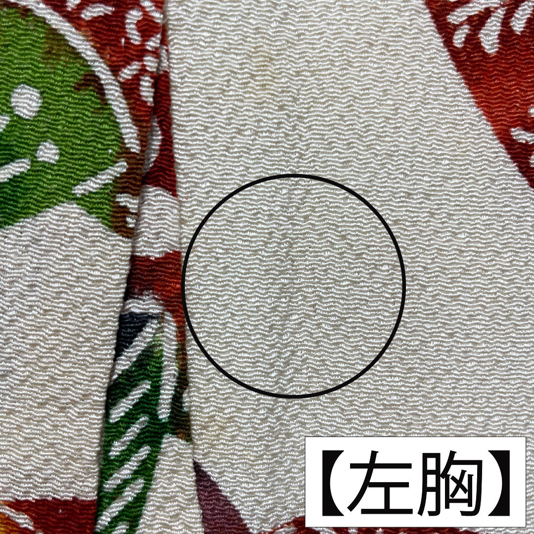 振袖 正絹 身丈157cm 裄丈64cm 袷 乳白色（にゅうはくしょく） 京紅型 吉祥文様 小振袖 二尺袖 Aランク クリーム系 1113002003315