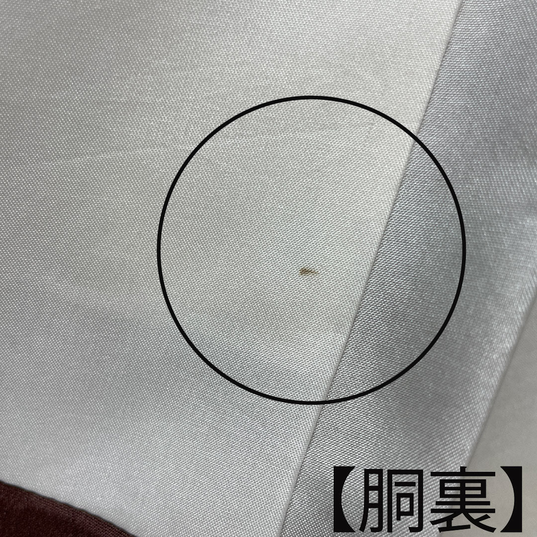 小紋 身丈154.5cm 裄丈61.5cm 袷  錆色 しつけ糸付き 草花模様  正絹 Aランク 茶系 1115003203214