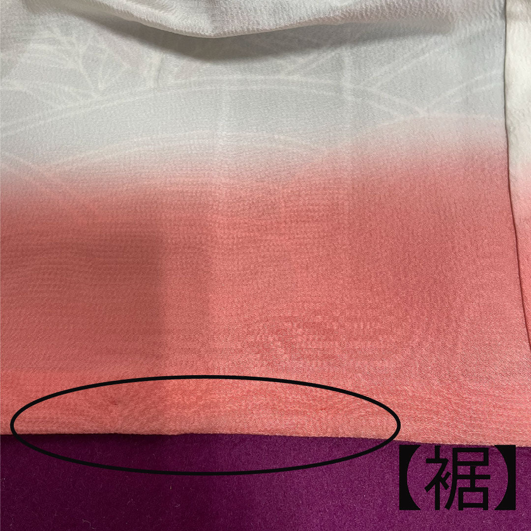 振袖 身丈165cm 裄丈65.5cm 袷  栗梅色 京紅型 鴛鴦 松竹梅  正絹 Sランク 赤系 1113000902512