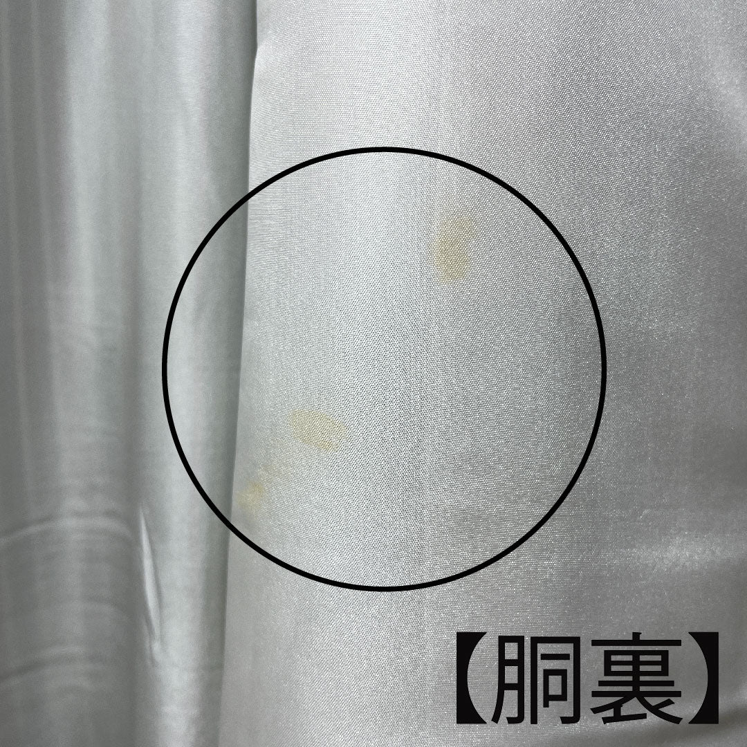 小紋 身丈164cm 裄丈62.5cm 袷  裏葉色 縞  正絹 Sランク 緑系 1115002782419