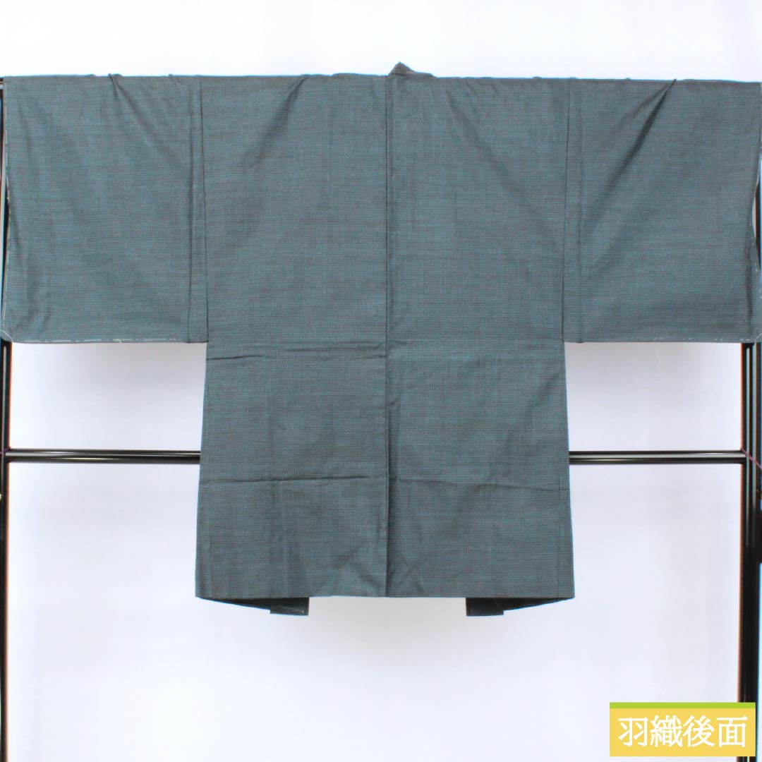 Men's Silk S-Rank Oshima Tsumugi 100 Tortoiseshell Ensemble, Lined, Blue, Length 141cm, Sleeve Length 67.5cm, Back Color (Urai-iro), Product Code: 1119001392417