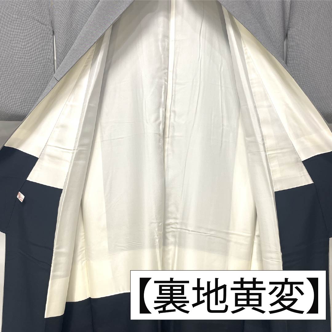 小紋 正絹 身丈153.5cm 裄丈65cm 袷 燻銀色（いぶしぎんいろ） 江戸小紋 極鮫小紋 万筋 きららガード Aランク グレー系 1115005123222