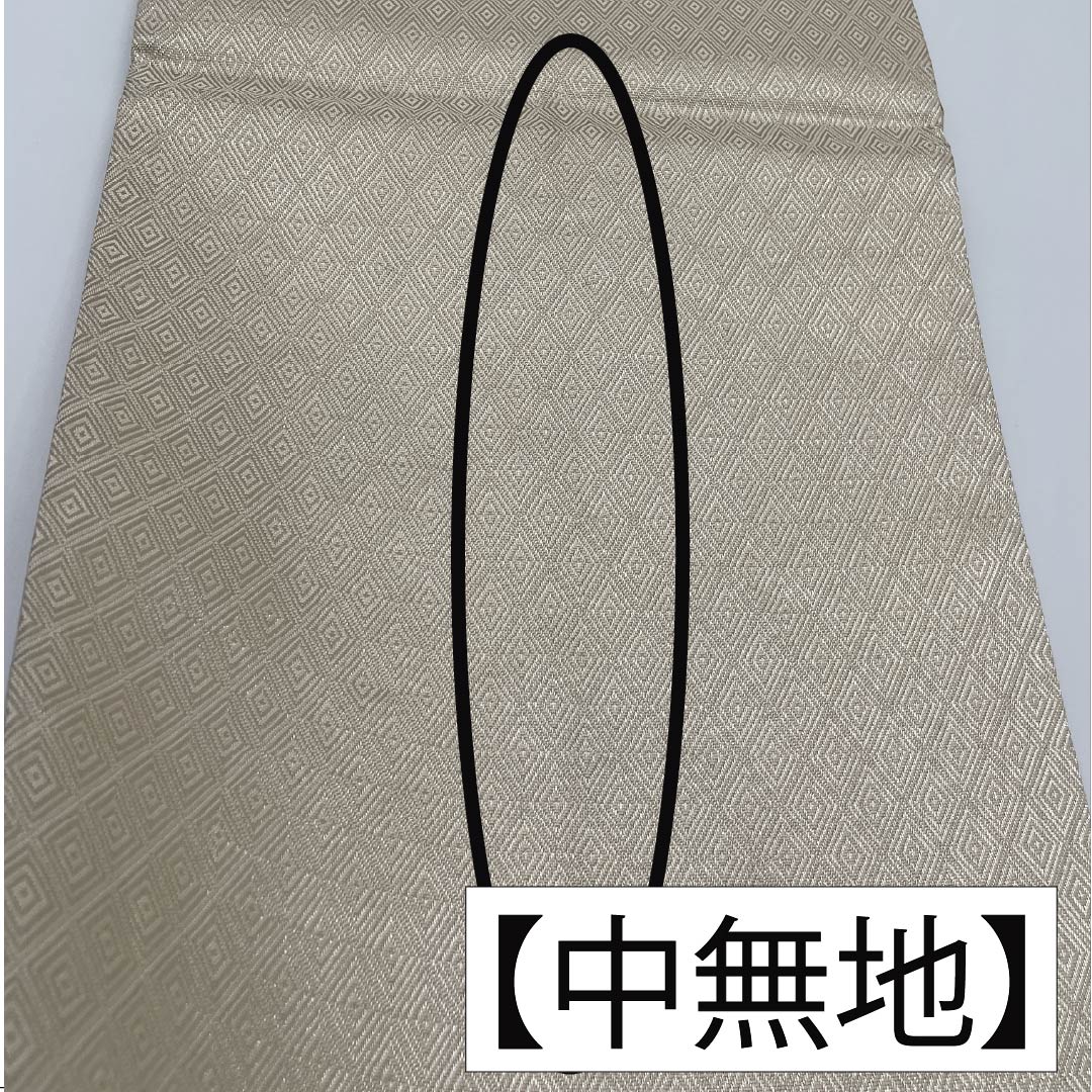 袋帯 正絹 生成り色（きなりいろ） 華文 七宝 桜 菊 帯丈444cm Aランク 六通 フォーマル 銀系 1123012103322