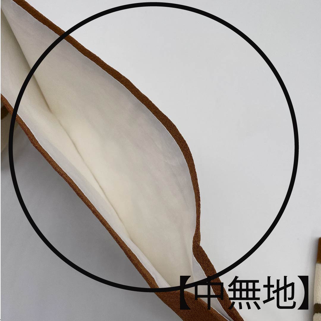 名古屋帯 蓮葉染色 京紅型 栗山工房 植物模様 帯丈355cm 正絹 Sランク ポイント柄 カジュアル 茶系 1124005242314  名古屋仕立て