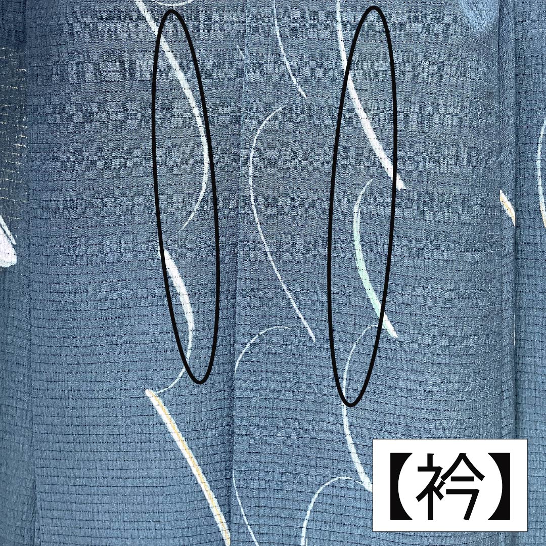 Summer kimono, polyester, komon (small pattern), length 168cm, sleeve length 66cm, navy iron color (kontetsuiro), abstract pattern, washable, ro (ro silk), rank A, navy blue, product number 1132002643518