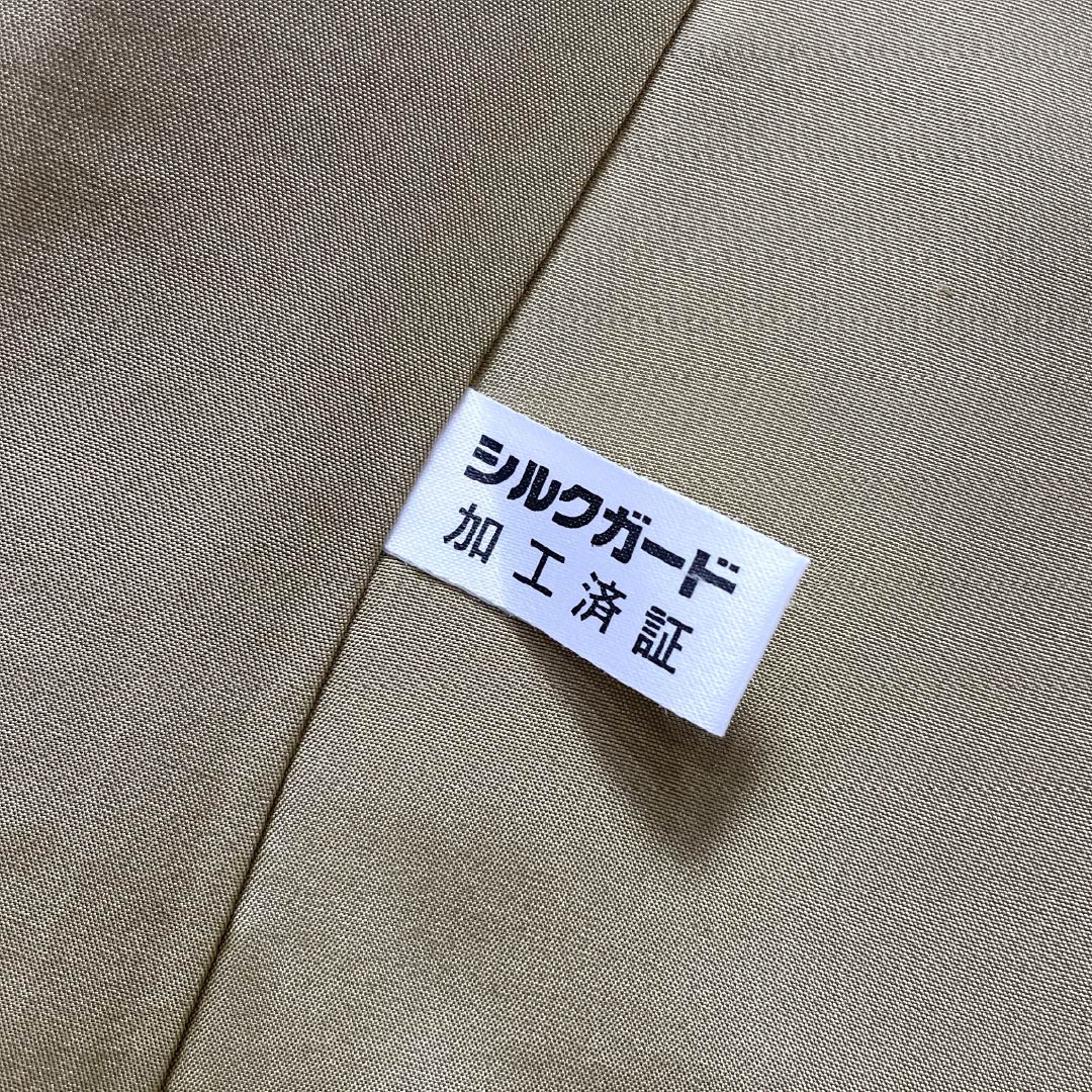 Komon silk S-rank kimono, length 160cm, sleeve length 65.5cm, lined, Tokyo white-brown (Tokyo shirachairo), paisley pattern, tsumugi fabric, silk guard, beige, product number 1115006772425