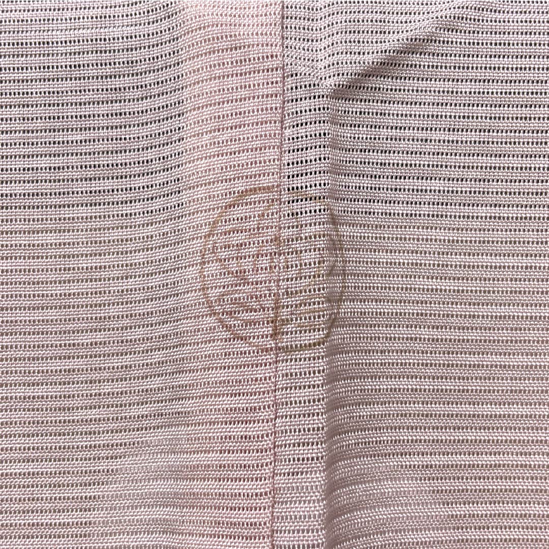 Summer pure silk formal kimono, length 153cm, sleeve length 61.5cm, cherry blossom color, Kyoto Yuzen, one crest, circle with tangerines, silk, B rank, pink, 1132002194213