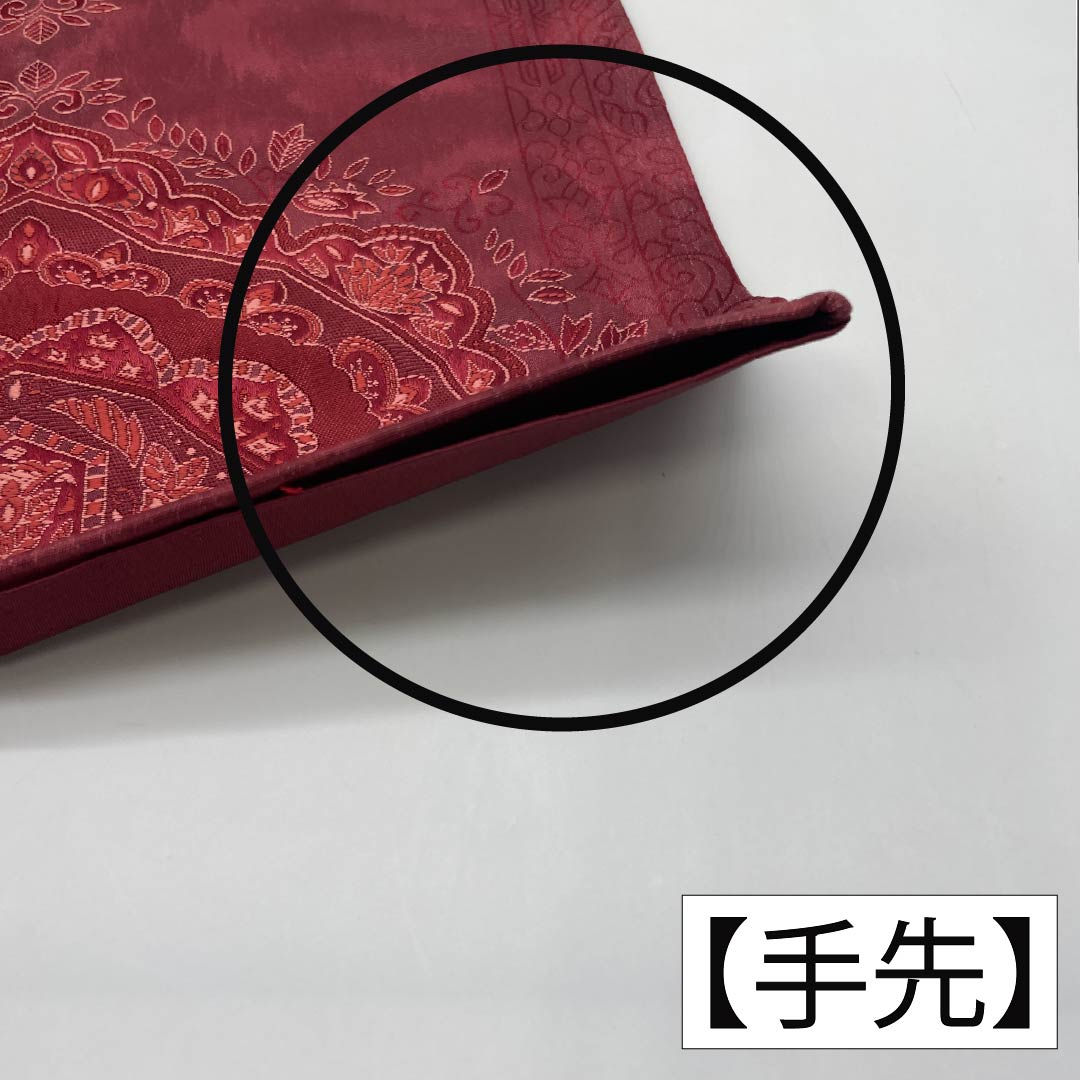 袋帯 正絹 Aランク 臙脂色（えんじいろ） 宝相華 帯丈414cm 六通 セミフォーマル 赤系 1123015673312