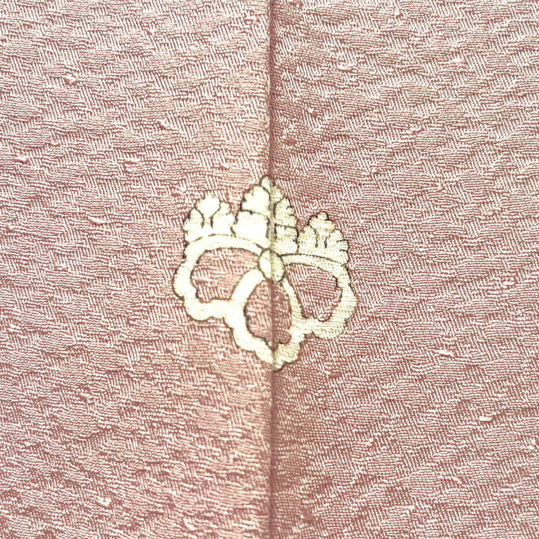 Homongi, pure silk, lined, length 149cm, sleeve length 62cm, light wisteria color, Shantou embroidery, Suzhou embroidery, one crest, medium-shaded five-three paulownia, S rank, purple, 1112005112120
