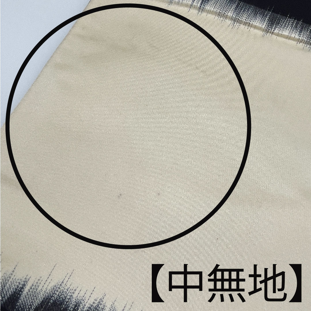 Fukuro Obi for Furisode, Plum, Bamboo, Length 422cm, Pure Silk, A Rank, Six-way, Formal, Black, 1123003443310