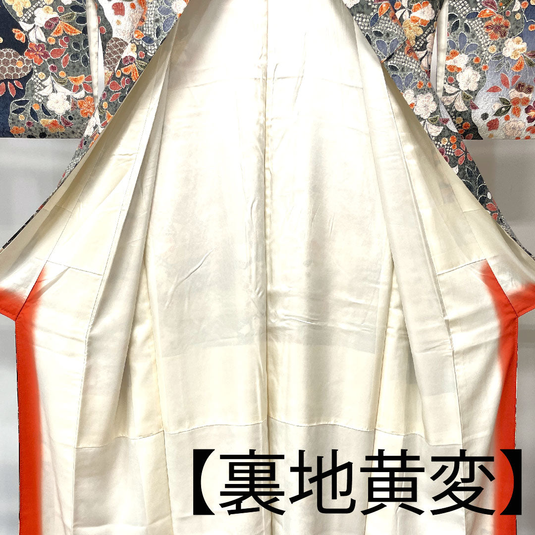 小紋 身丈164cm 裄丈66cm 袷  辻ヶ花  正絹 Sランク グラデ 1115003152499