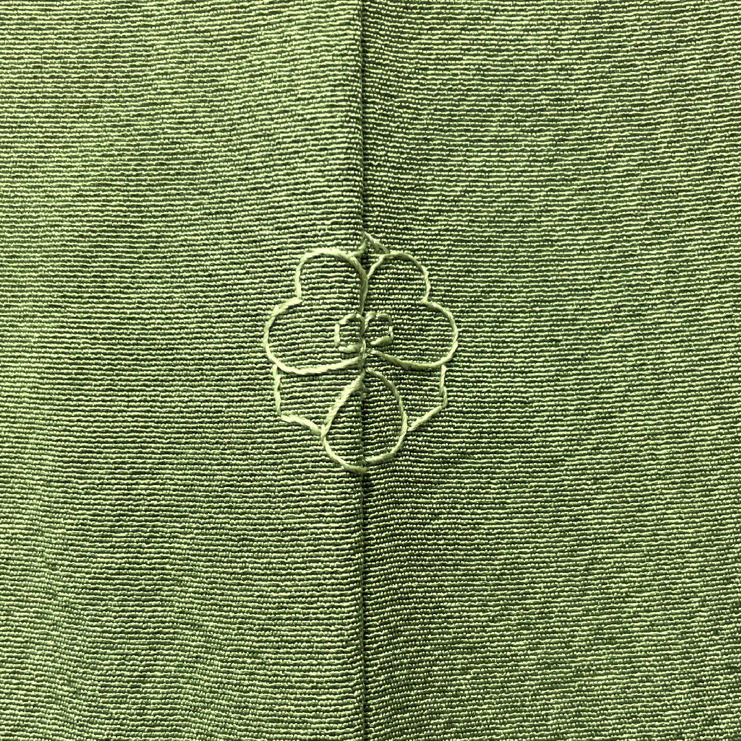 Plain color, pure silk, uraba color, with basting thread, unused, plain, sword and katabami, length 163.5cm, sleeve length 63cm, lined, S rank, green, 1114000832419