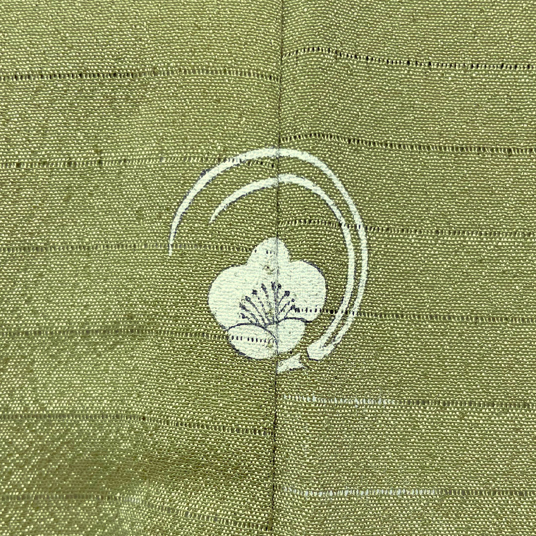 Plain color, polyester, length 164cm, sleeve length 68cm, willow brown, washable kimono, one crest, silk, S rank, green, 1114001312419