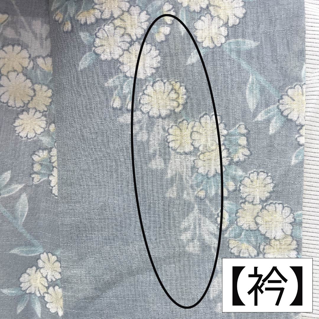 夏物 ポリエステル 小紋 Sランク 身丈161.5cm 裄丈66cm 空色鼠色（そらいろねずいろ） 草花模様 洗える着物 しつけ糸付き 紗 グレー系 1132003582422