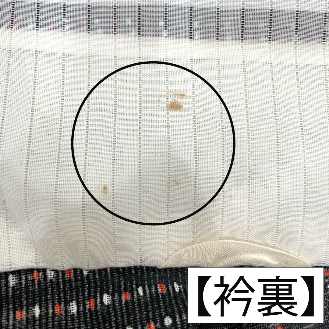 Summer kimono, polyester, small pattern, length 157cm, sleeve length 63.5cm, dot pattern, washable kimono, silk, A rank, black, 1132002223310