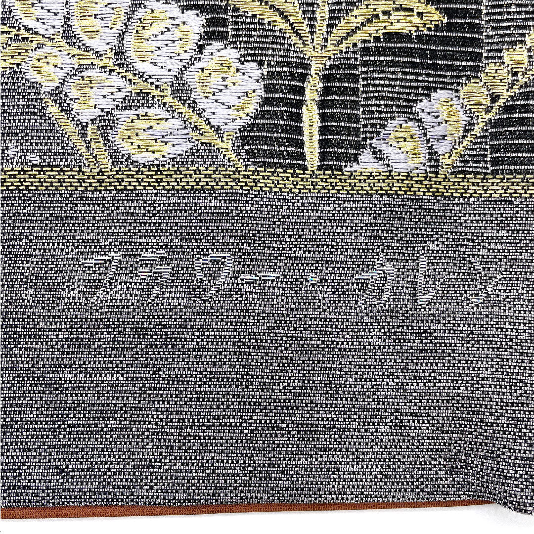 【未仕立】袋帯 正絹 NEWランク 花柄 振袖用 藤   帯丈455cm 六通 セミフォーマル 黒系 1123002491410