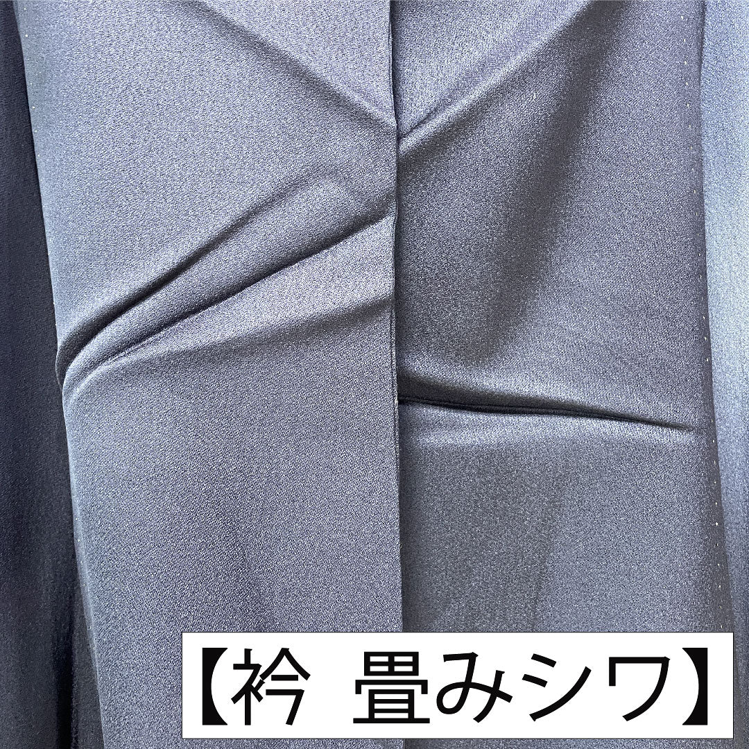 Homongi, pure silk, lined, length 159cm, sleeve length 65cm, dark blue, butterfly, rose, A rank, navy blue, 1112005883318