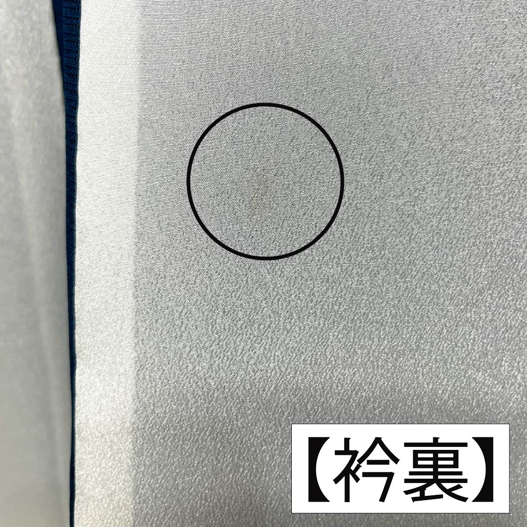 夏物 ポリエステル 色無地 Aランク 身丈169cm 裄丈64.5cm 藍天鵞絨色（あいびろうどいろ） 洗える着物 素無地 絽 青系 1132004223517