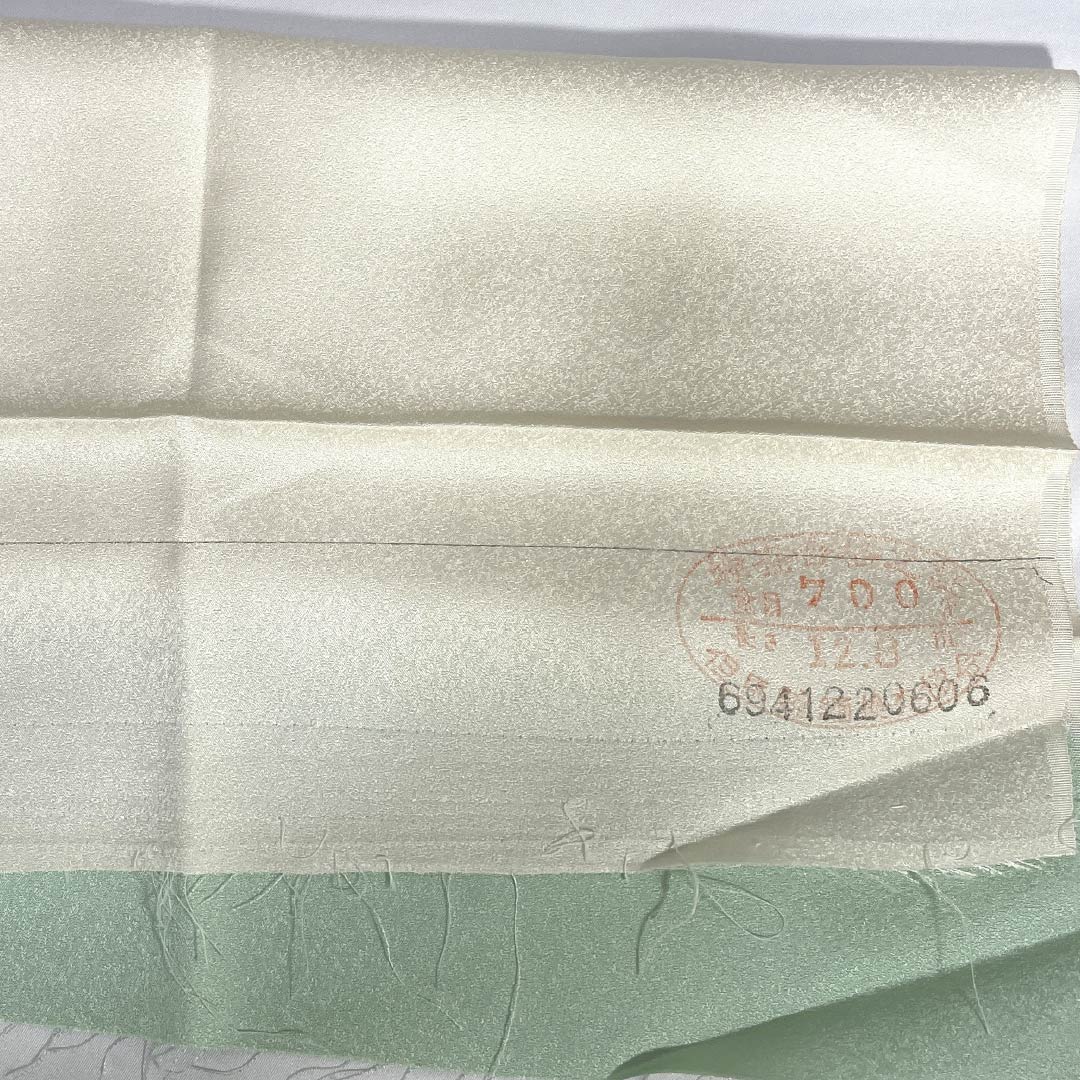 訪問着 正絹 Sランク 袷 身丈166.5cm 裄丈62cm 薄緑色（うすみどりいろ） 京友禅 草花 しつけ糸付き 緑系 1112007602519