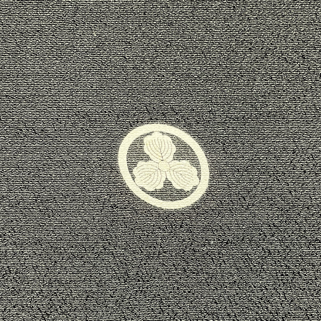 Black formal kimono, length 147.5cm, sleeve length 60cm, lined, Kyoto Yuzen, Imperial carriage, circle with three oak leaves, pure silk, A rank, five crests, black, 1111000863110