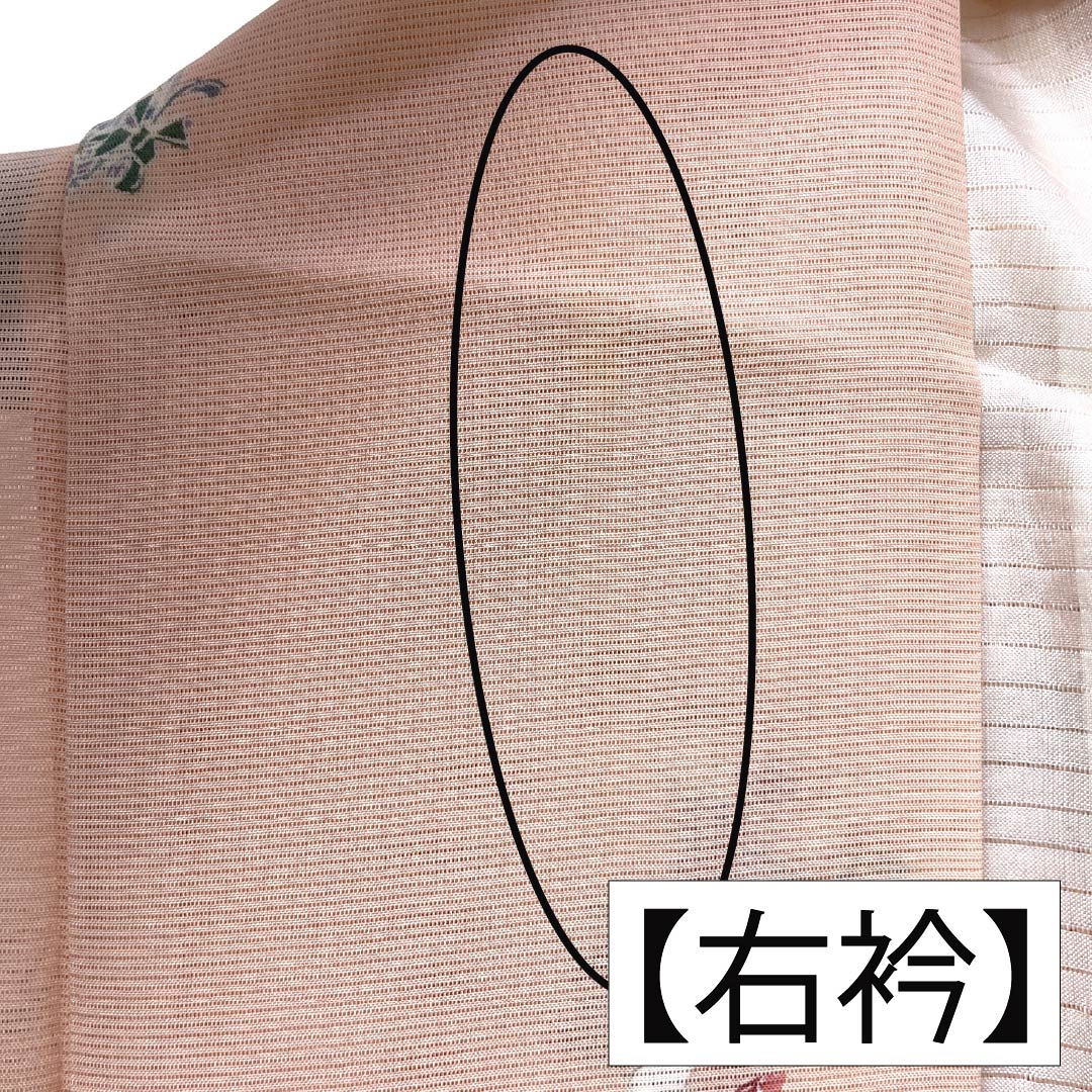 夏物 正絹 小紋 Sランク 身丈160.5cm 裄丈63cm 乙女色（おとめいろ） 童 絽 ピンク系 1132003522413