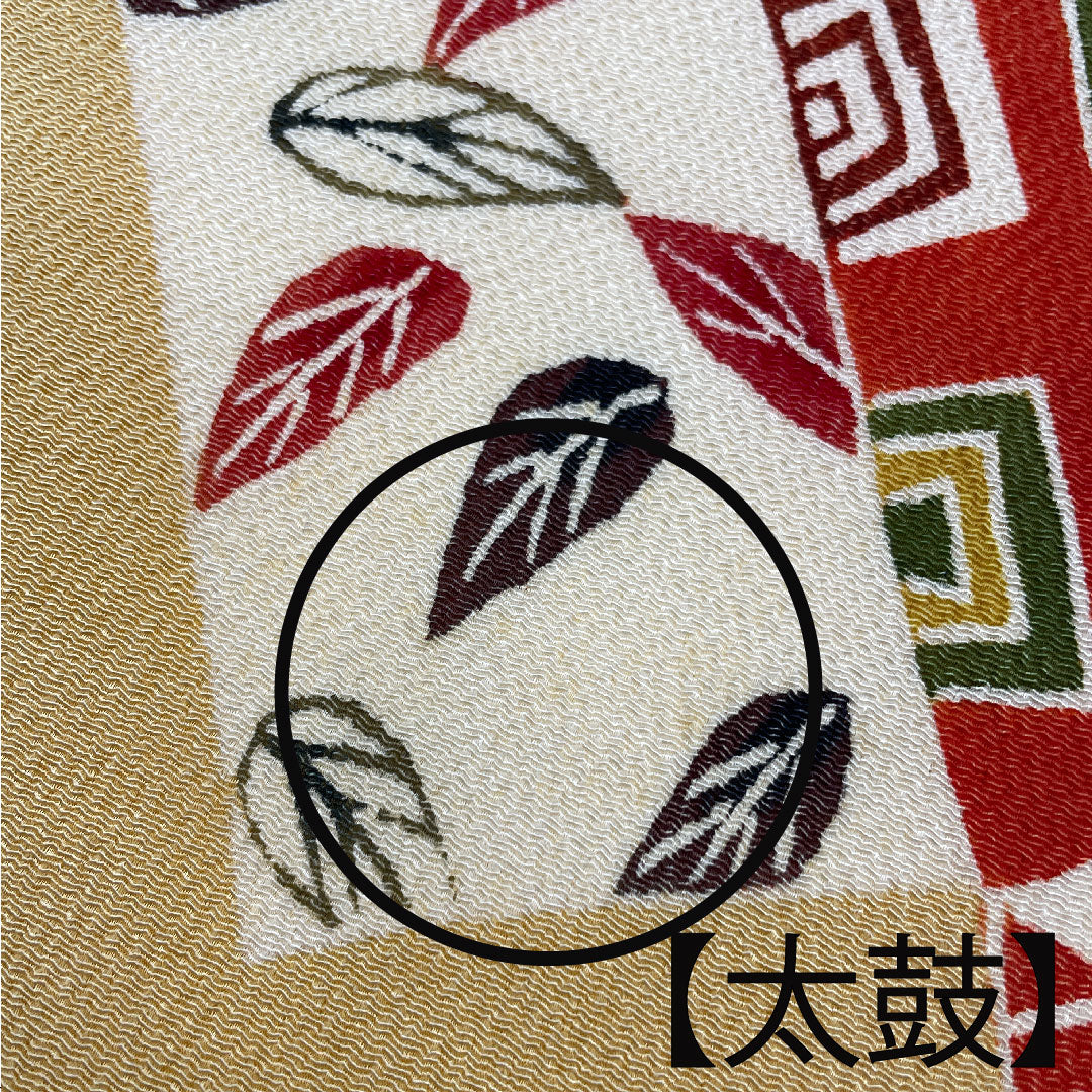 Nagoya obi, Kyoto Bingata dyed obi, crepe, auspicious pattern, obi length 360.5cm, pure silk, A rank, point pattern, casual, yellow, 1124001983323, Nagoya style